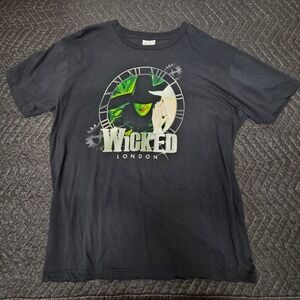 Wicked London Musical Graphic T-Shirt XL Green For Good Organic Cotton Black